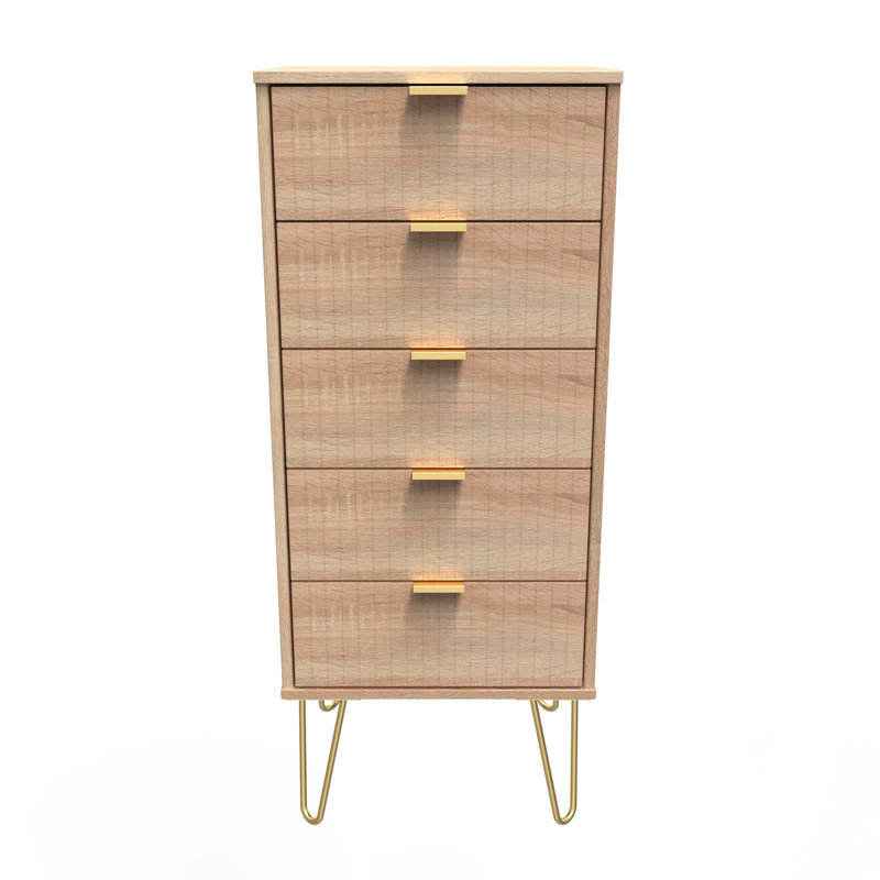 Beranda 45cm W Manufactured Wood Bedside Table, Bardolino Oak