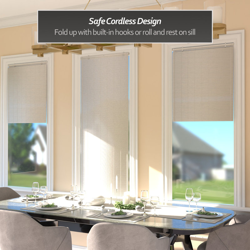 Bamboo Window Shade Blind - White, 24"W x 72"L