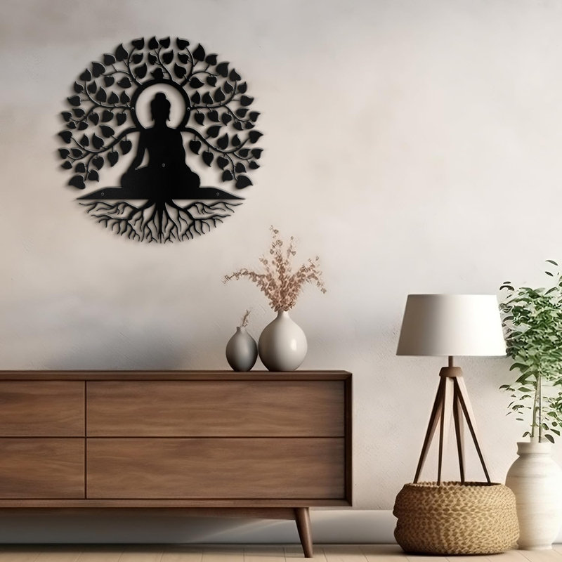 Religious & Spiritual Wall Decor on Metal, Black, 30" H x 30" W x 0.05" D