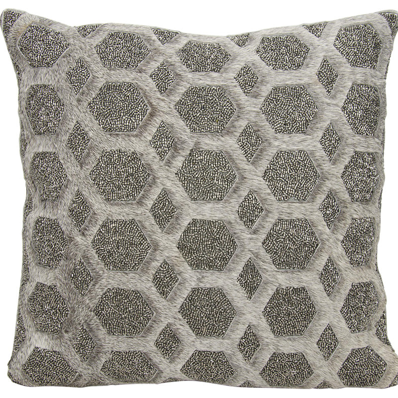  Natural Hide Gleaming Diamonds Throw Pillow