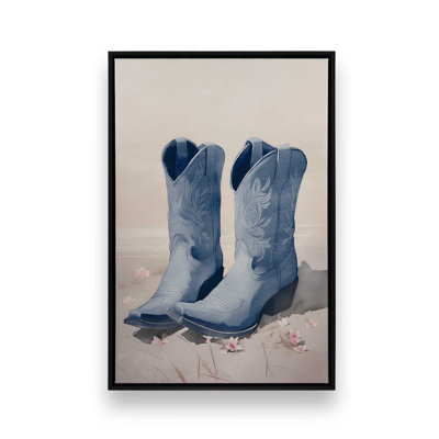 Cowboy Essentials in Blue I Canvas Print in a Frame