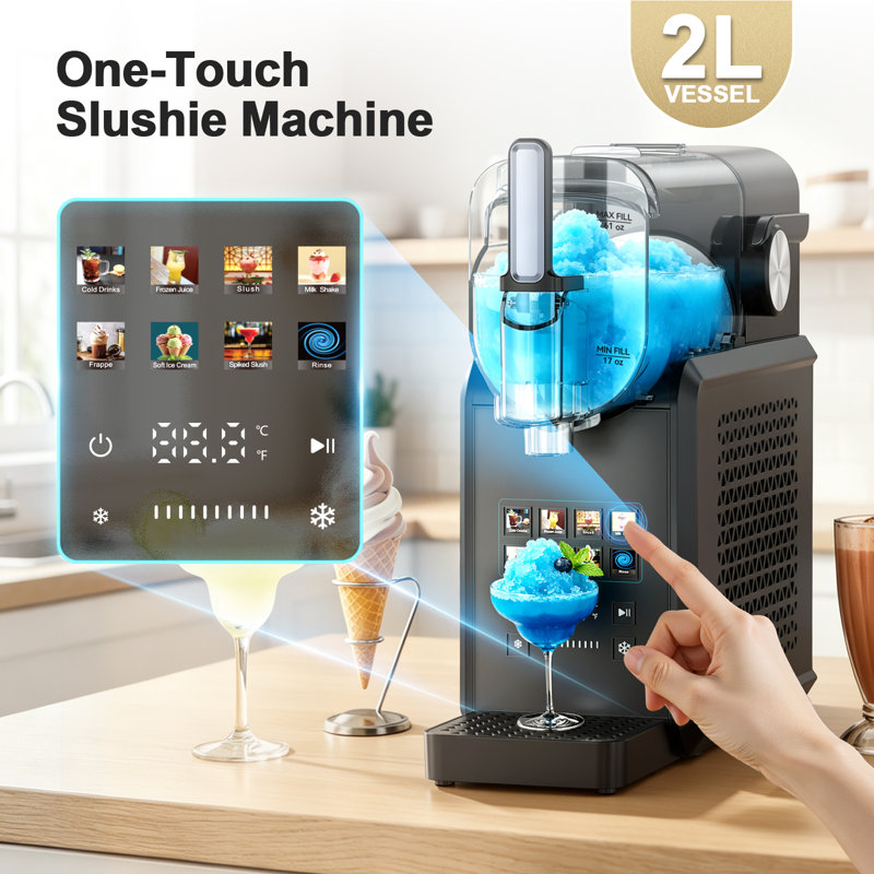 INSE Frozen Drink Maker 8-in-1 Slushie Machine, 48oz Countertop with Self-Cleaning, Makes Slush, Milkshake, Soft Ice Cream & Spiked Slush