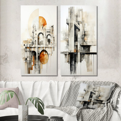 «Grey Bridge Minimalistic Connection», 2 pièces sur toile