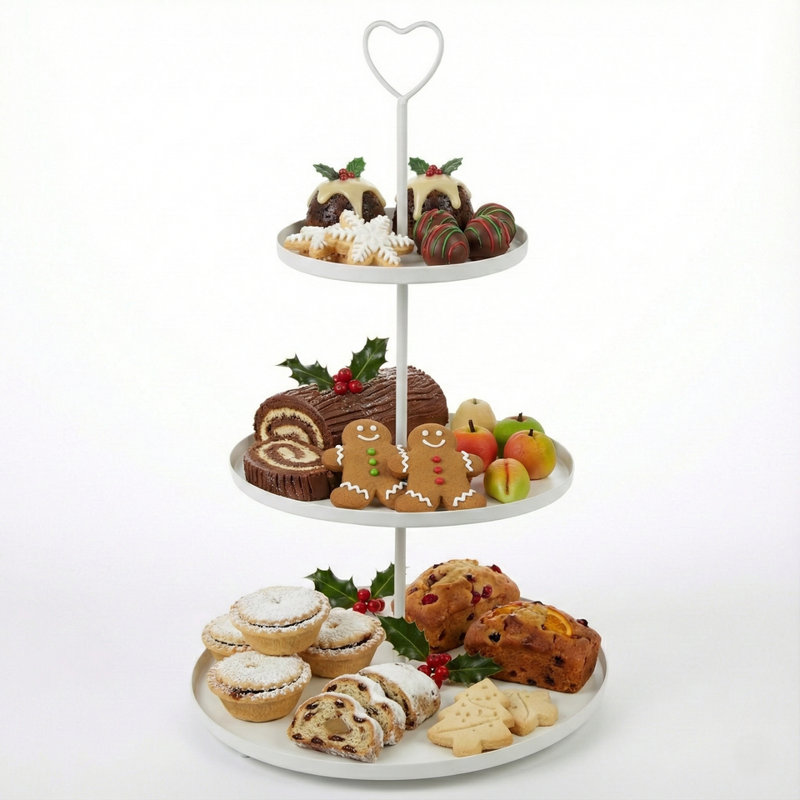 3 Tier White Metal Cake Display Stand