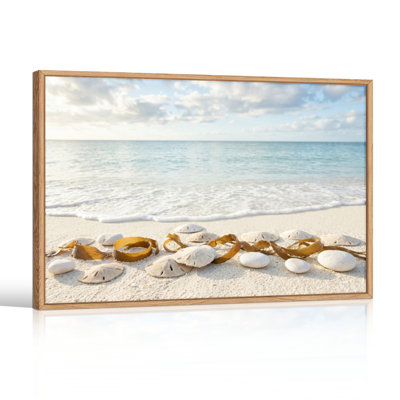 «Beach Seashells», reproduction d'art sur toile, ensemble de 1