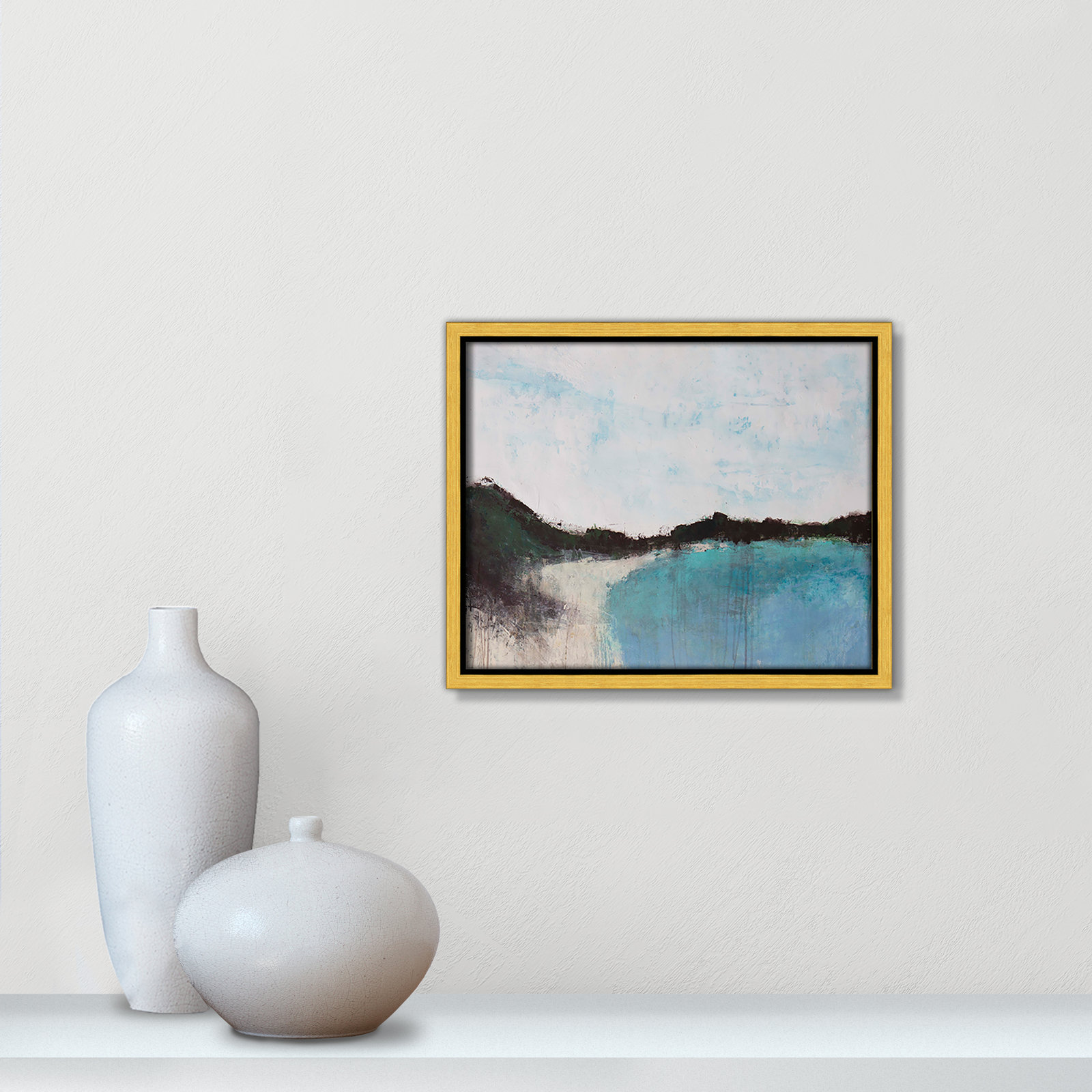 Mountainside Lakeview III by Filippo Ioco, 9.5'' H x 11.5'' W x 2'' D, Gold Framed