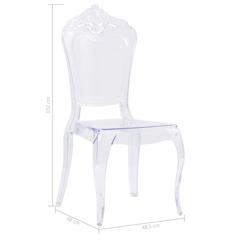 Draveil Patio Dining Side Chair, Clear