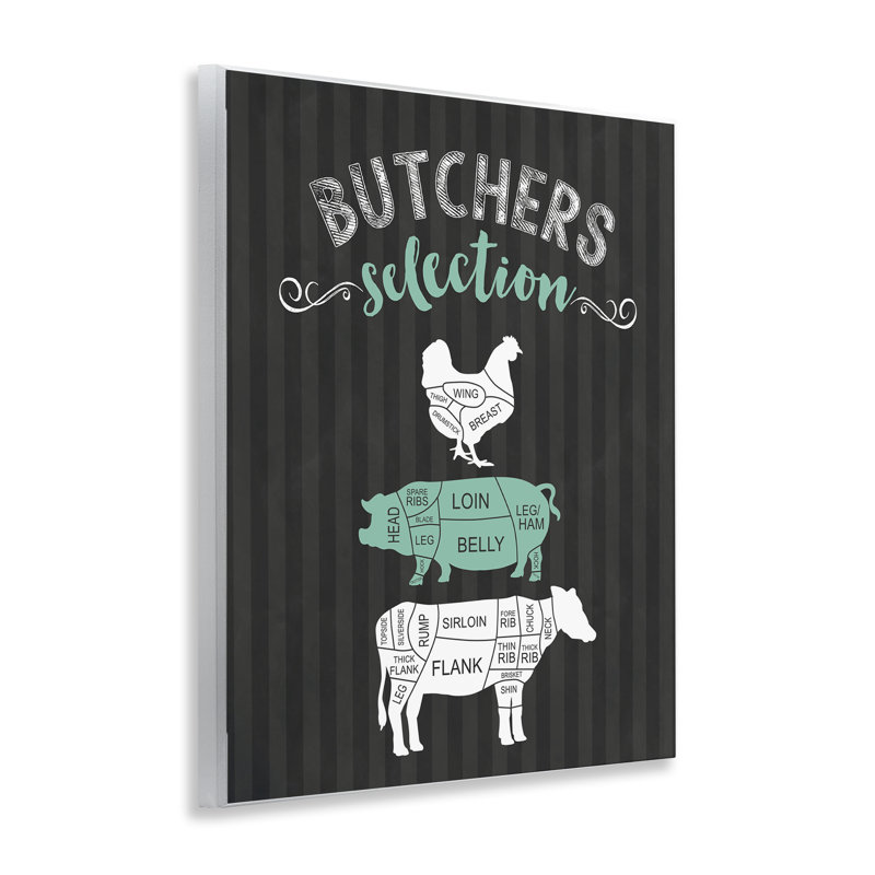 Plaque murale noire et verte Butchers