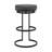 Kayisha Swivel Stainless Steel Metal Counter Height Bar Stool with Gray Faux Leather Seat-1793898907-1793898906
