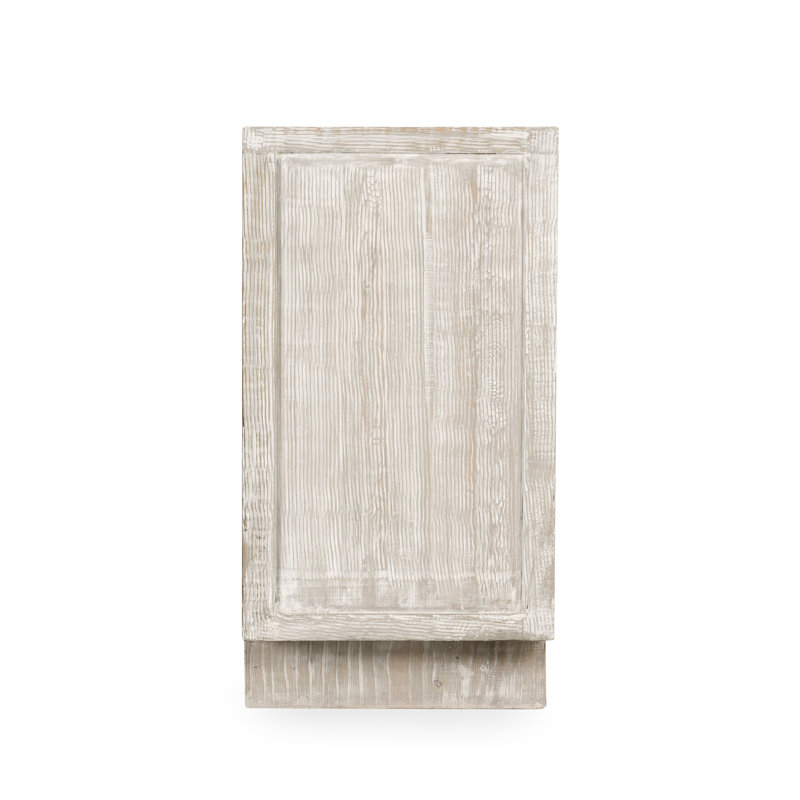 Cream Reclaimed Pine Wood Basket Weave Buffet Sideboard