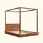 Lit plateforme à baldaquin en bois avec tête de lit-666718958-666718959