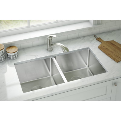 31'' L Undermount Double Bowl Stainless Steel Kitchen Sink