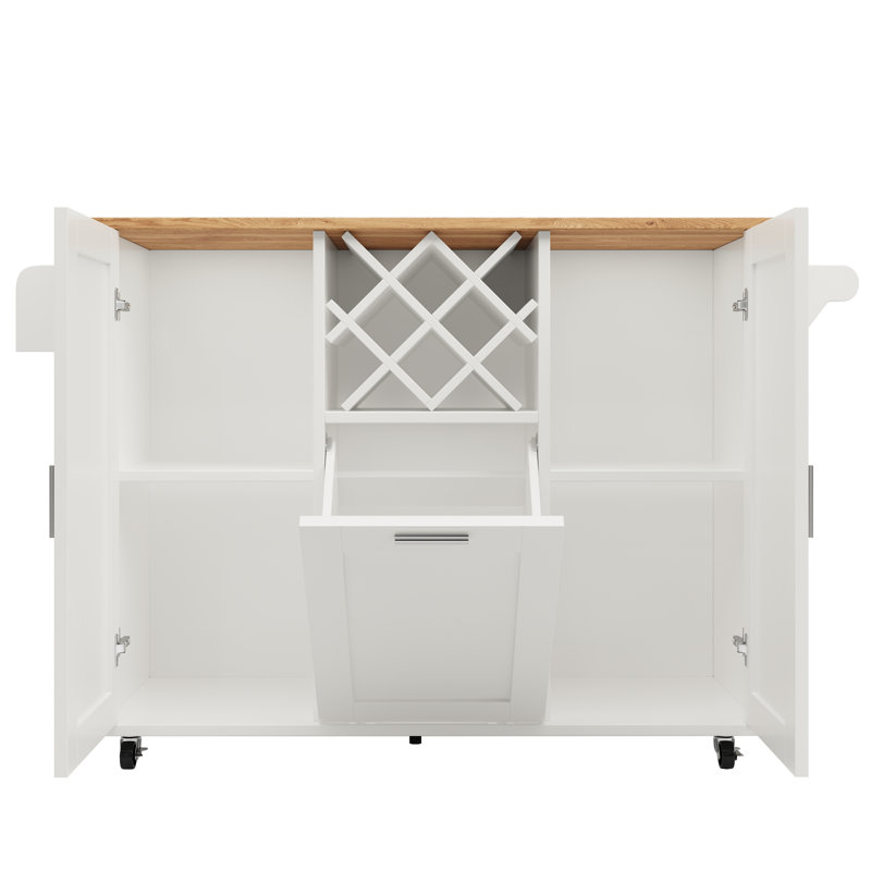 138 cm W Kitchen Island, White