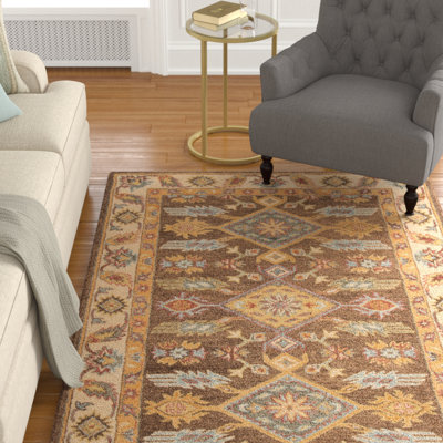 Antiquity Hand Tufted Wool/Cotton Oriental Rug in Brown/Ivory