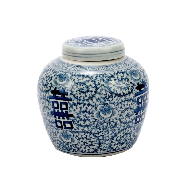 Handmade Jar, Blue, 8.5" H x 8.5" W x 8.5" D