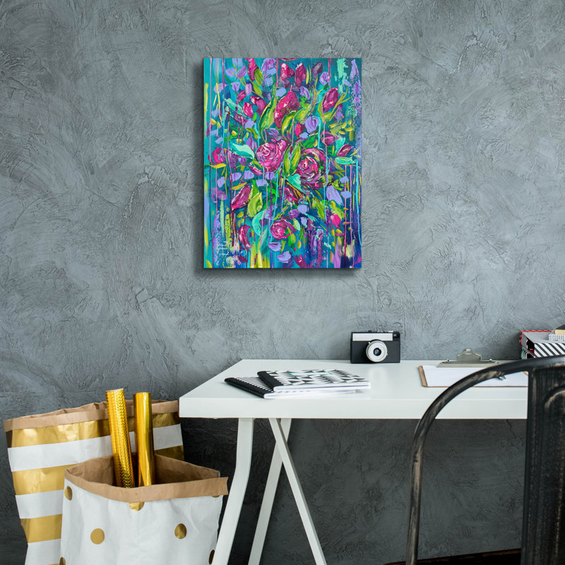 «Rain mauve» par Estelle Grengs, H 16 po x l 12 po x P 0,75 po