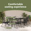 7 Piece Garden Dining Set Black PVC