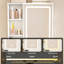 Mini coiffeuse moderne avec miroir éclairé à DEL et rangement dissimulé, bureau de coiffeuse à luminosité réglable, tabouret rembourré, tablettes à plusieurs niveaux résistantes à la poussière, blanc