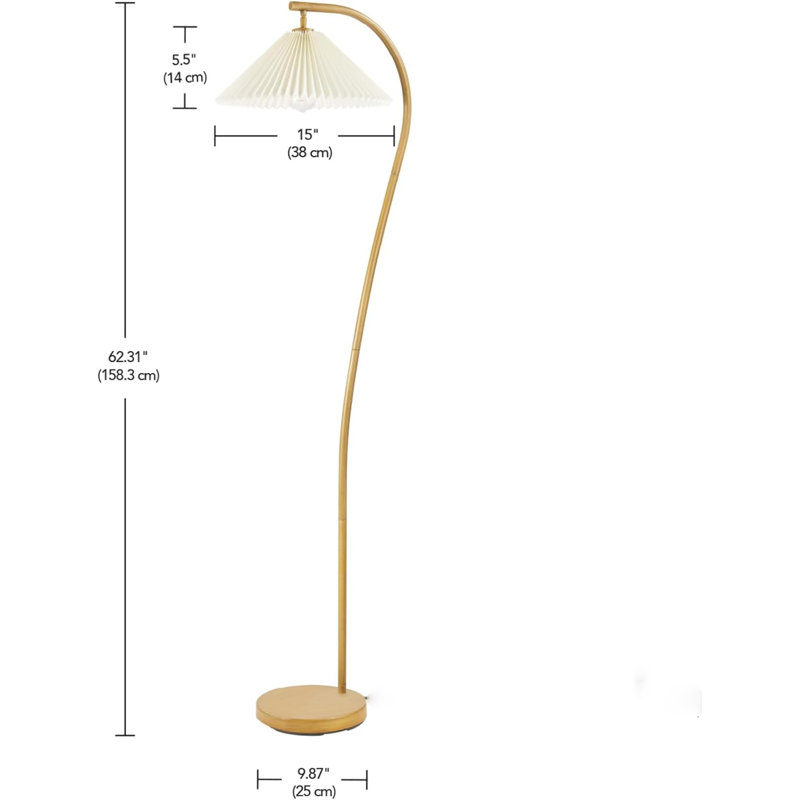 White Pleated Fabric Lampshade