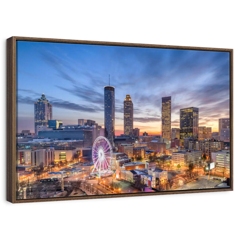 Atlanta, 25 po x 17 po, Cadre flottant noyer