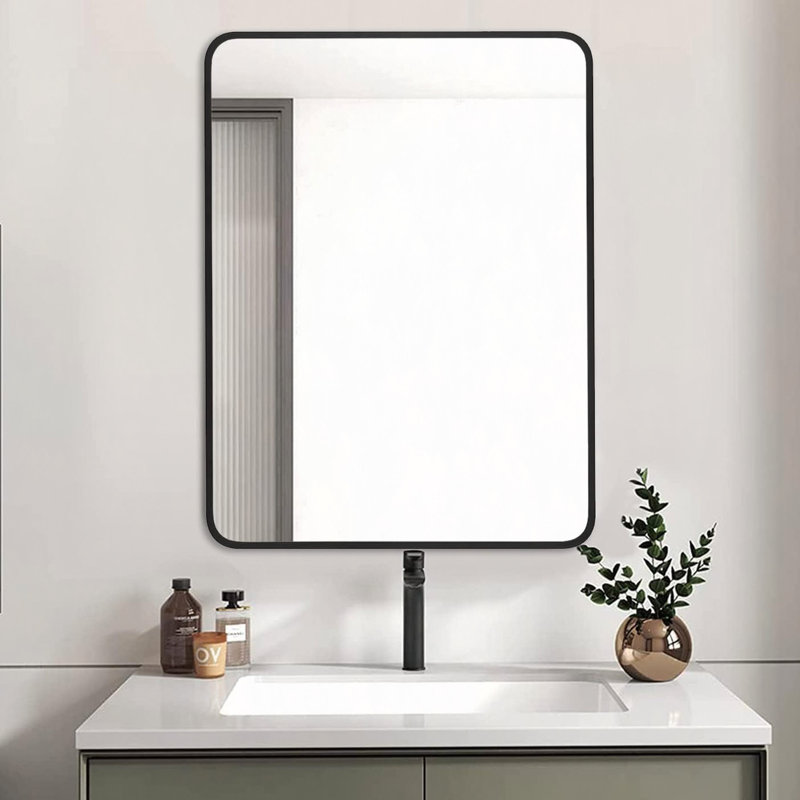 Miroir mural pour salle de bain, Noir, 32 po x 24 po