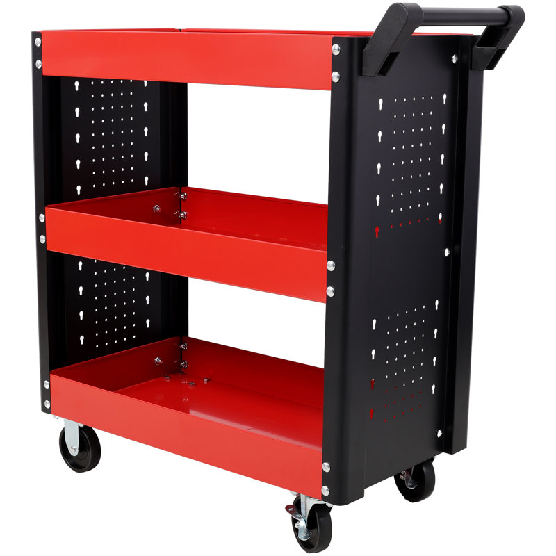 Chariot utilitaire avec roues, Rouge et noir