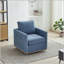 Fauteuil d'appoint pivotant en chenille 30,7 po 30,7 po - Base en bois patiné-129386597