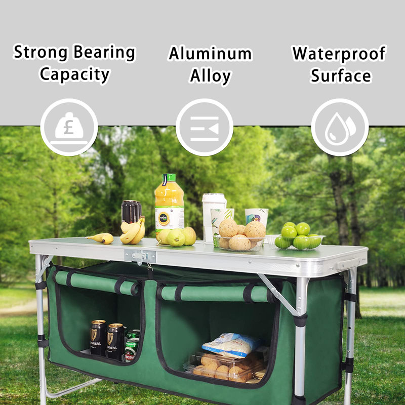 47.24'' Rectangular Folding Table, Green