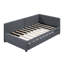 Upholstered Daybed With Trundle Sofa Bed Frame No Box Spring Needed, Linen Fabric-1246802277