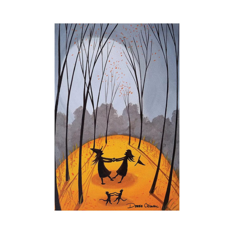 Merry Go Round Witches by Debbie Criswell - Painting on Canvas, 66.04 cm H x 45.72 cm W x 1.91 cm D, Wrapped Canvas