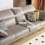 Gray Genuine Leather Standard Sofa cushion Loveseat