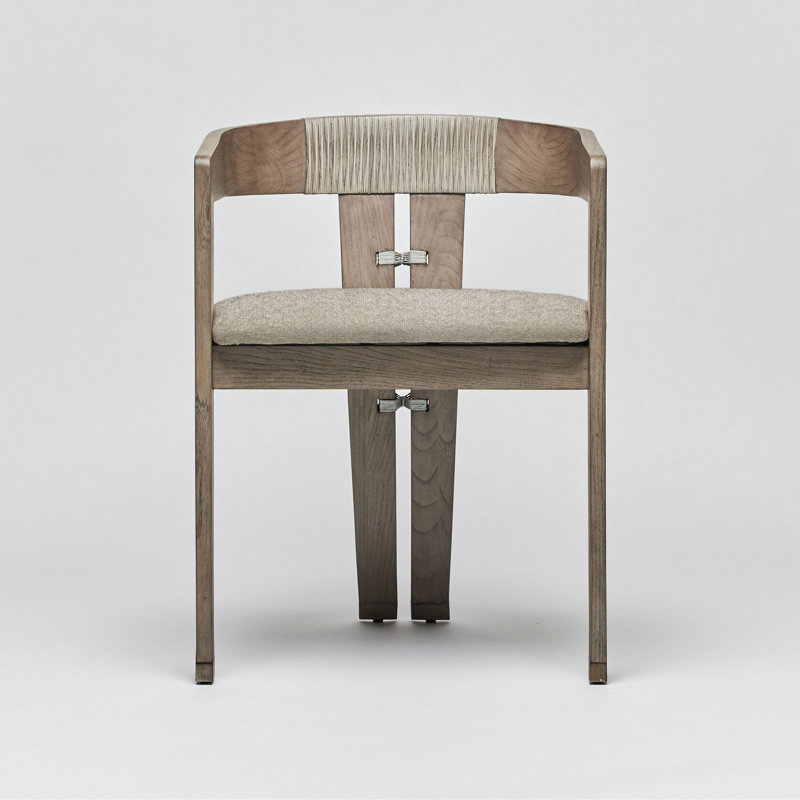 Maryl III Upholstered Arm Chair, Pebble Chenille, Washed Gray
