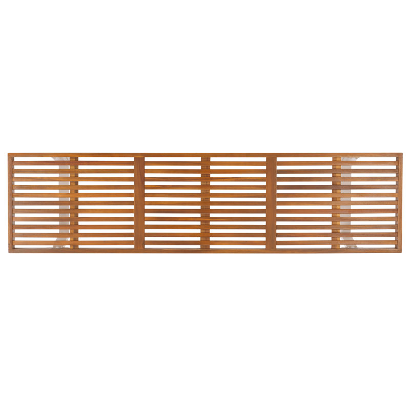 Banc de jardin en bois d'acacia massif Eslee, Naturel / Blanc