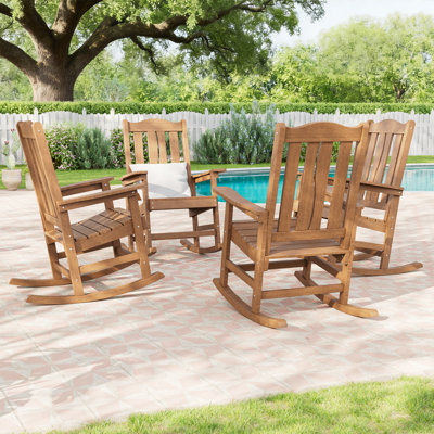 Chaise berçante d'extérieur en PEHD toutes saisons avec design ergonomique, chaises de patio résistantes à la décoloration, chaise berçante robuste pour patio, Gargen, terrasse