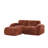 Red Brown Velvet Modular L-shaped Sofas, Tufted & Multifunctional For Home