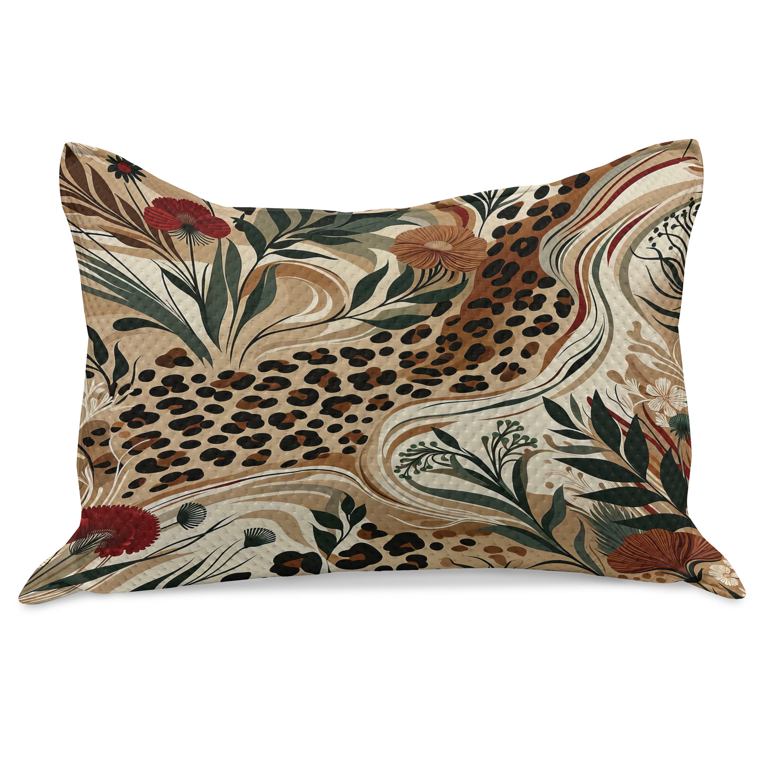 Ambesonne Leopard Print Quilt Pillow Cover Abstract Blend Earthy Pastel