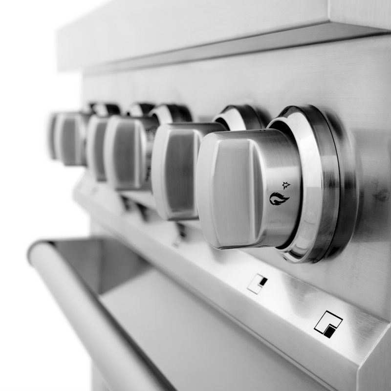 ZLINE 30" Stainless Steel Dual Fuel Range with 4 Burners and Griddle