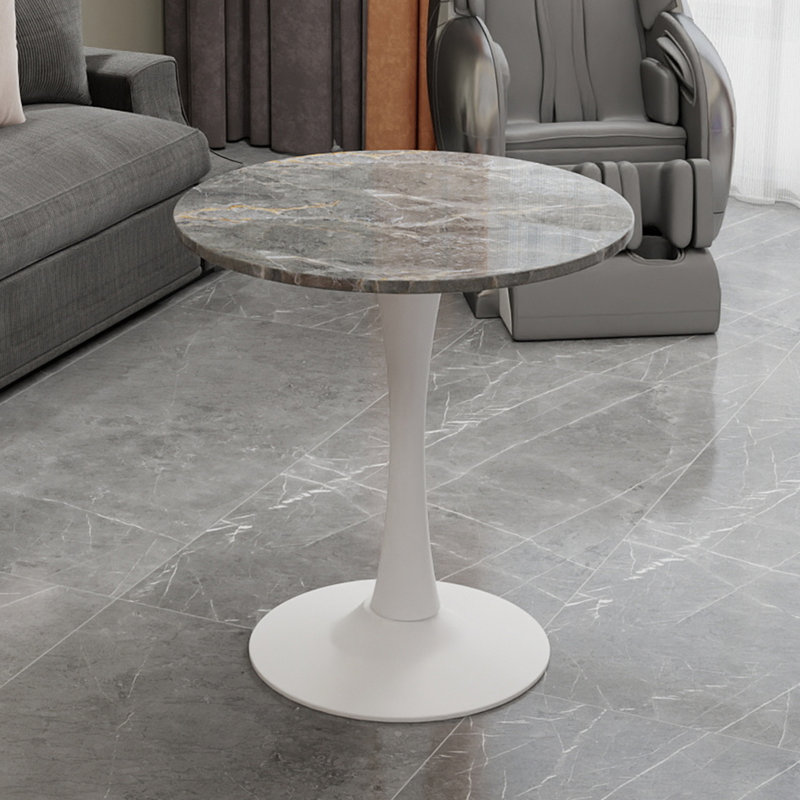 Table basse 27,6 po Mid-Century Idée de cadeau, Gris foncé, Blanc