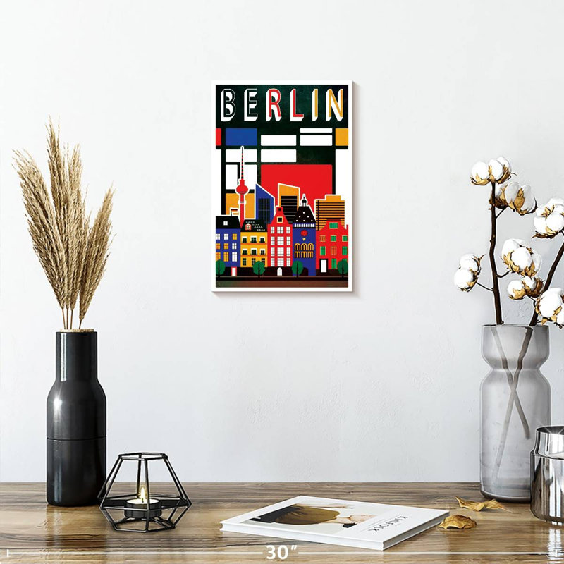 Affiche rétro de Berlin, Berlin, H 12 po x l 8 po