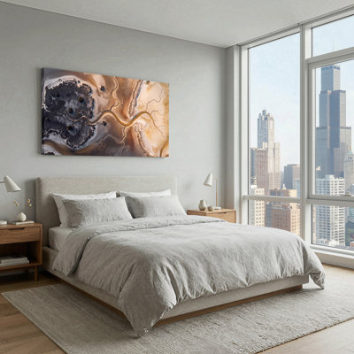 «Winding River in Earth Tones Marshland», art mural