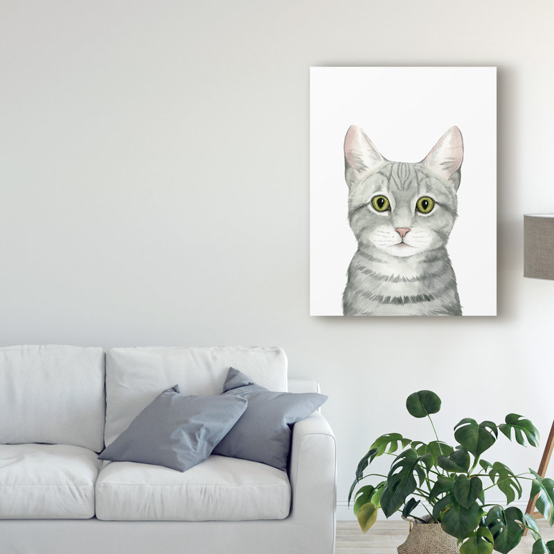 « cat portrait iii », peinture sur toile tendue, H 19 po x l 14 po x P 2 po
