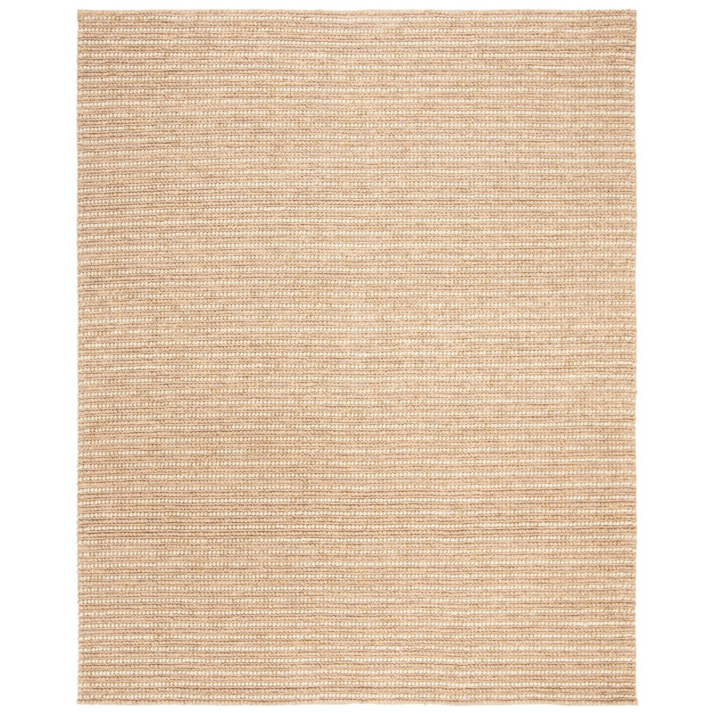 Tapis beige tissé à plat à la main Ferrera, Rectangle 8 pi x 10 pi