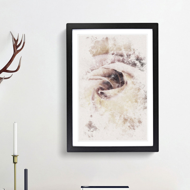 Pale Pink Rose - Framed Print, 33cm H x 24cm W x 2cm D, Black Framed