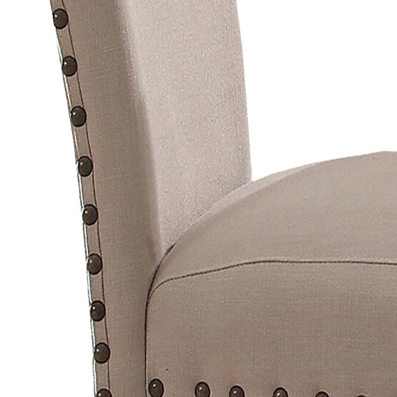 Ensemble de 2 chaises d'appoint rembourrées en lin Elegant