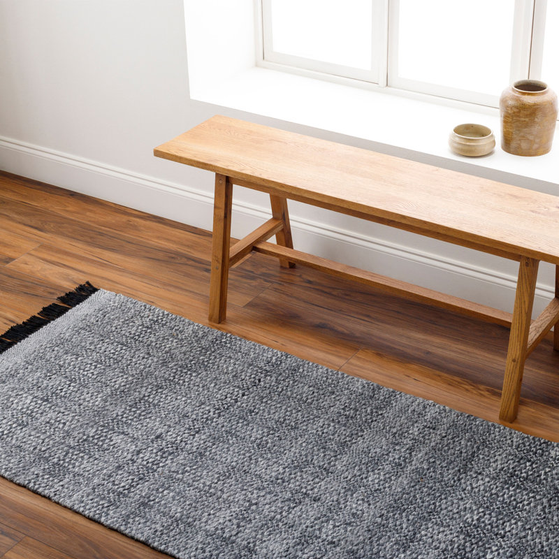 Striped Indoor / Outdoor Rug, Runner 2'6" x 8', Charcoal