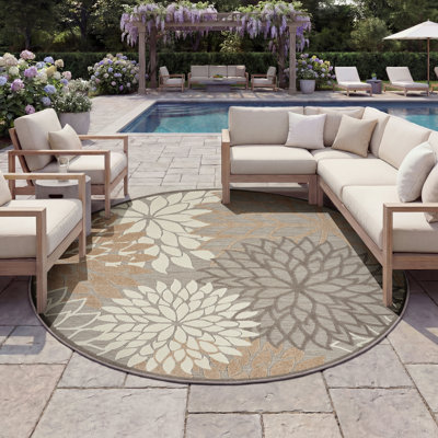 Tapis floral intérieur / extérieur Gean