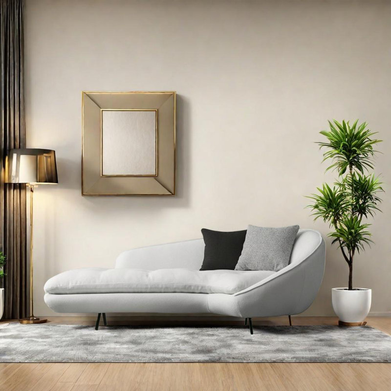 Chaise en bois massif exquise et confortable, Blanc cassé, Orienté à droite