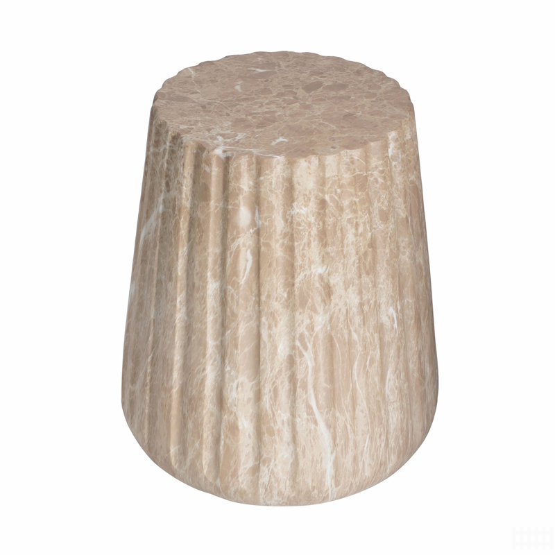 Outdoor Cleme Carved Side Table, Gold