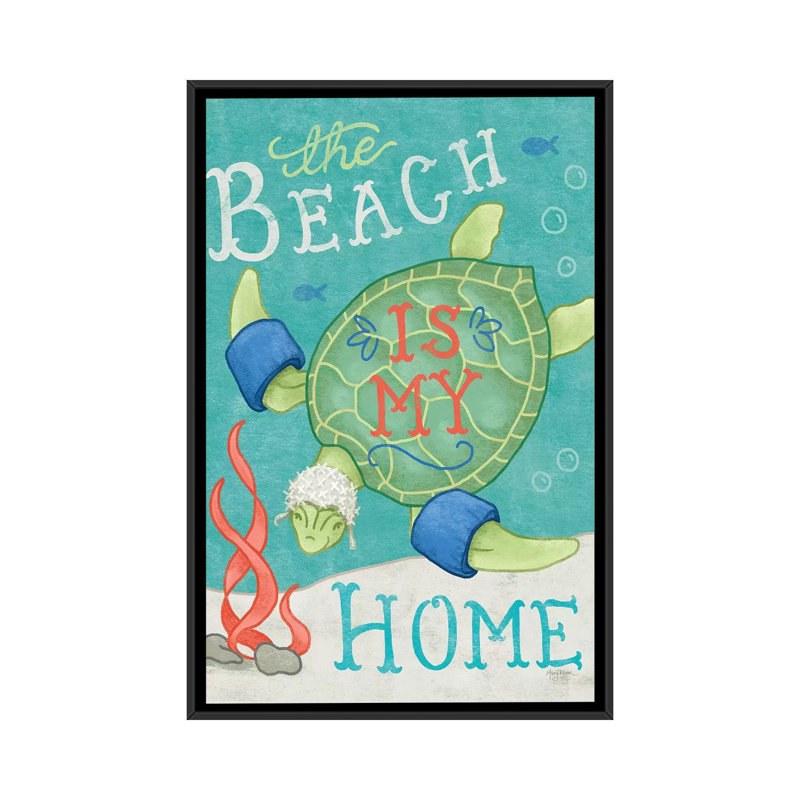 «Ocean Friends II» par Mary Urban, impression sur toile, H 26 po x l 18 po x P 1,5 po, Toile avec cadre noir, Pas de tapis