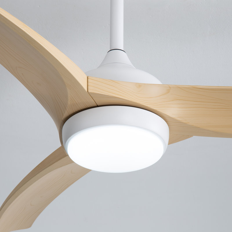 52'' Ceiling Fan With Lights And Remote Control, Yellow, White